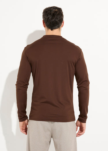 T-shirt à manches longues avec stretch Marron
