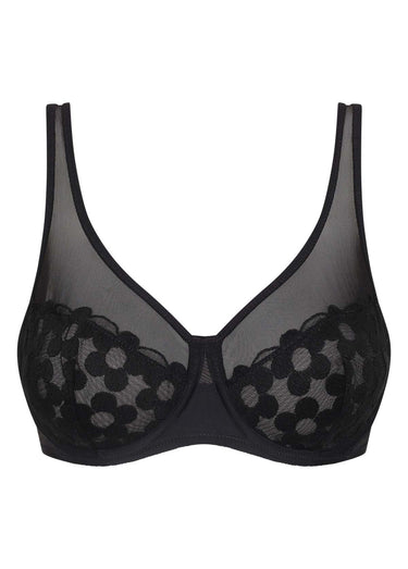 Soutien-gorge emboîtant tulle, GENEROUS BRODERIE Noir