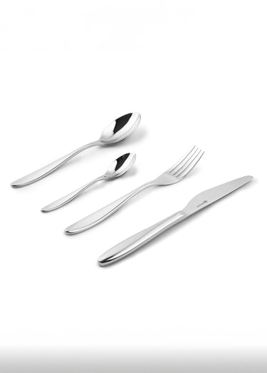 Ménagère 24 pièces inox brillant Pivoine Gris