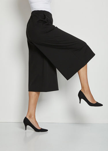 Jupe-culotte taille semi-élastiquée maille milano Noir
