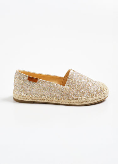 Espadrilles pailletées avec semelle corde Dore