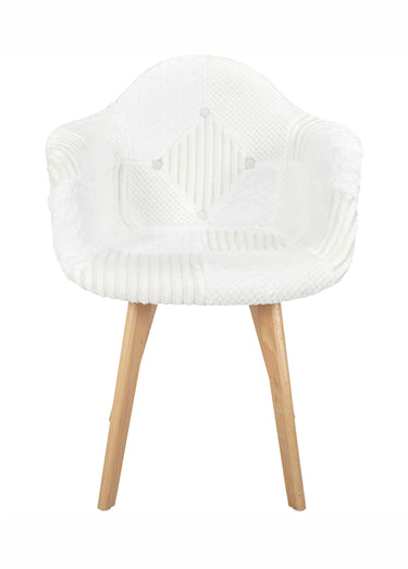 Set 2 Fauteuils scandinaves PATCHWORK Blanc/Marron