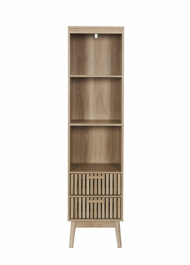Colonne bois claustra 3 niches 2 tiroirs Marron