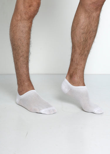 Lot de 3 Socquettes invisibles maille aérée Blanc
