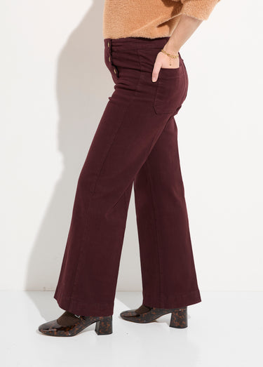 Jean avec boutons métal, spécial PETITE Bordeaux