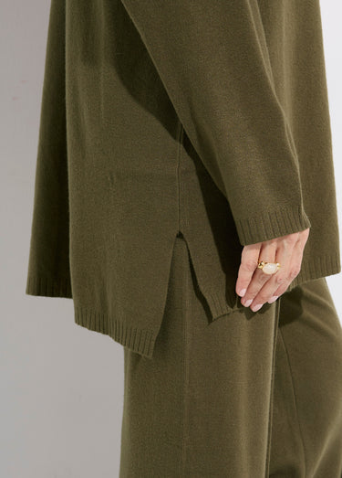Ensemble en maille tunique + pantalon Kaki