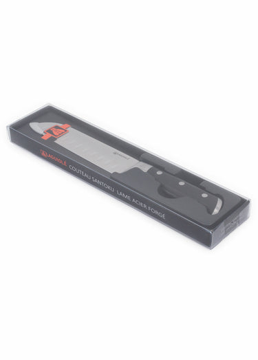 Couteau santoku acier 25,5cm Classique Noir/Gris