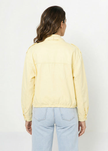 Blouson motard en simili cuir pastel Jaune Clair