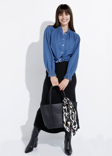 Jupe longue en maille forme tulipe Noir