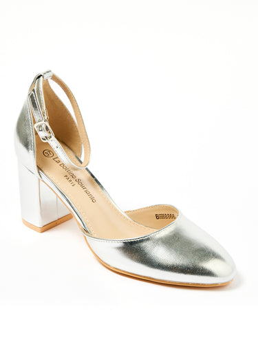 Escarpins bride cheville et talon haut Argent
