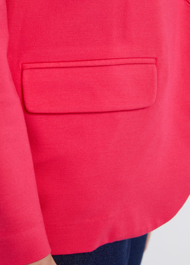 Veste droite boutonnée maille milano unie Rose