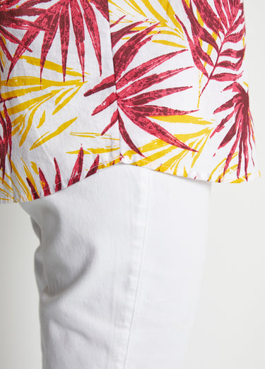 Chemisier boutonné long coton imprimé Imprime Rouge