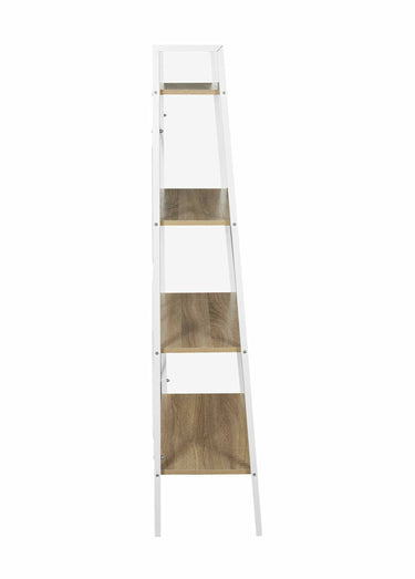 Etagère design large métal clair et bois Bois / Blanc