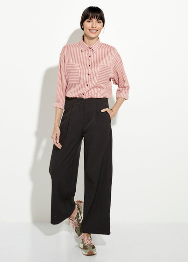 Pantalon tailleur fluide élastiqué Noir
