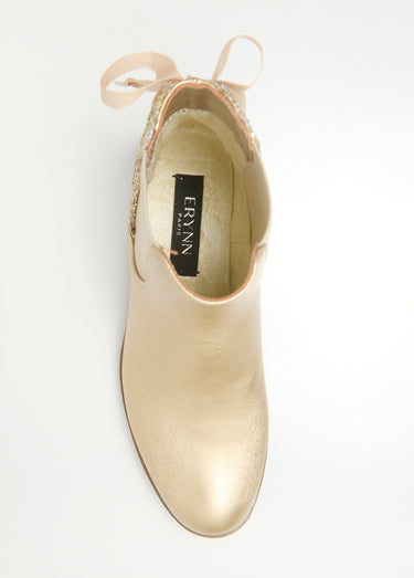 Boots Chelsea talon fantaisie avec nœud Dore