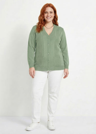 Gilet boutonné manches longues Vert