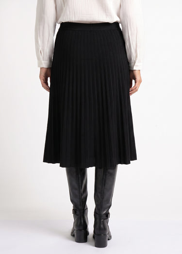 Jupe longue en maille lourde avec ceinture Noir