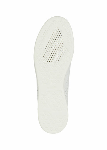 Baskets compensées à lacets, cuir ajouré Blanc