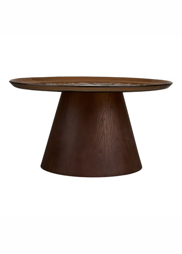 Table basse en verre et frêne ORVIETO Brun Fonce
