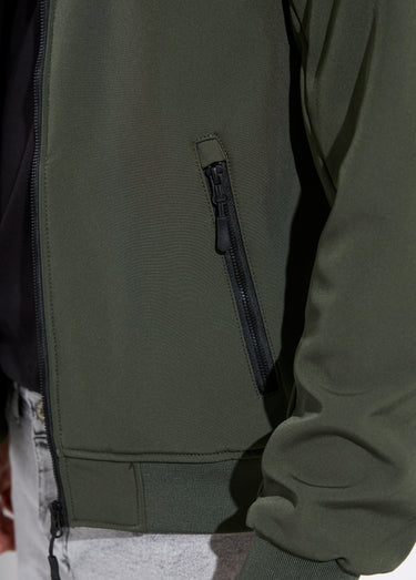 Veste sportswear mi saison courte à capuche Kaki