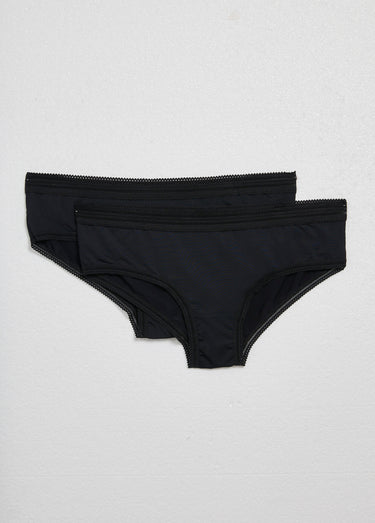 Shortys microfibre et dentelle, vif Noir