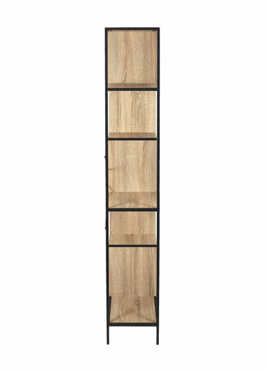 Etagère zigzag 6 niveaux en métal foncé Bois / Noir