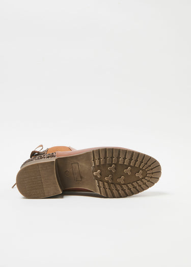Boots Chelsea talon fantaisie avec nœud Camel
