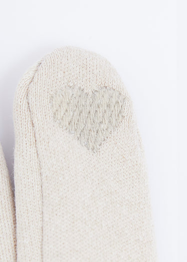 Gants tactiles en tissu velouté Beige