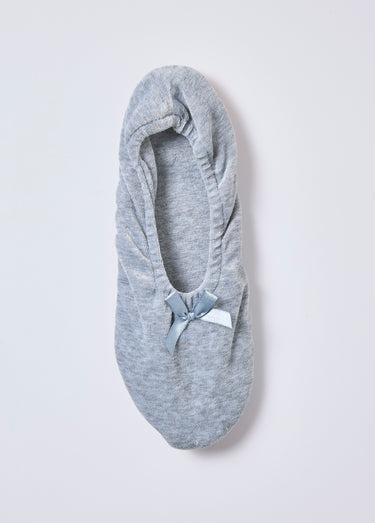 Chaussons ballerines en velours Gris