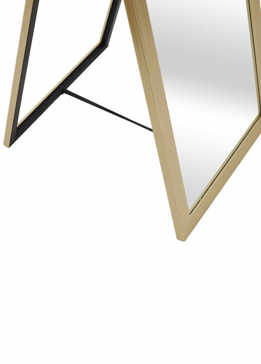 Miroir métallisé sur pied, forme psyché Dore