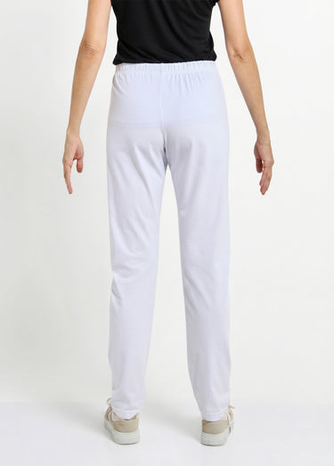 Legging coton stretch taille élastiquée Blanc