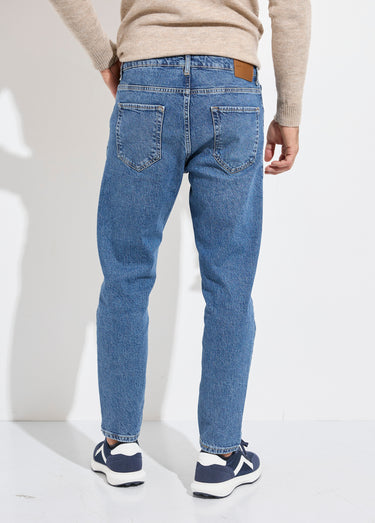 Jean 5 poches homme, coupe droite Bleu