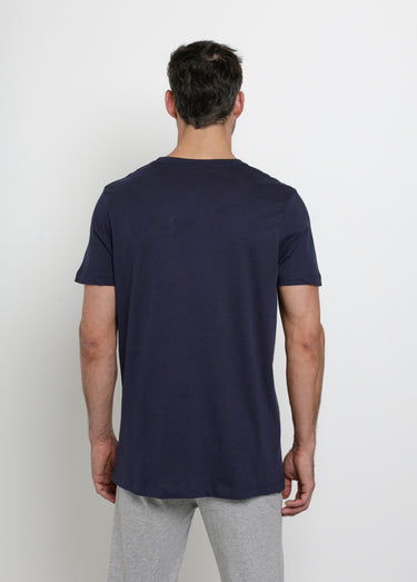 T-shirt col rond manches courtes, foncé Marine