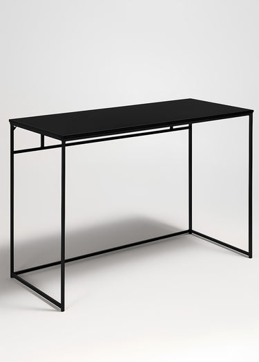 Bureau haut style épuré, acier foncé Noir