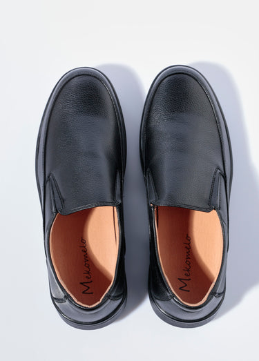 Mocassins style loafers en simili cuir Noir