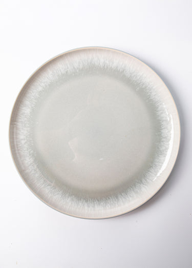 Service de table en grès émaillé 12 pièces, Iris 1 Bleu / Gris