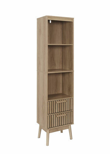 Colonne bois claustra 3 niches 2 tiroirs Marron