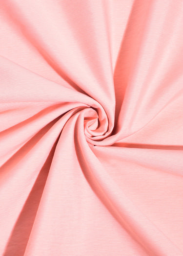 Coupon tissu voile rayures, Madeleine Saumon