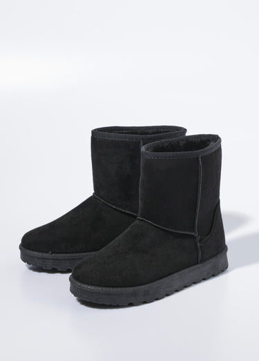 Boots fourrées chaudes semelle compensée Noir