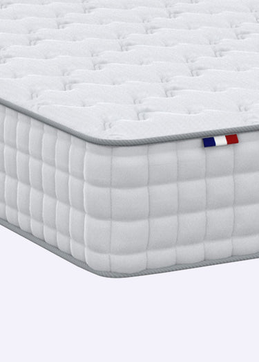 Matelas ferme à ressorts 5 zones, haut. 19/20cm Blanc