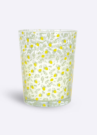 Bougie parfum citronnelle en verre, 16cm Citron