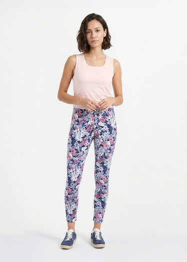 Legging imprimé taille élastiquée Fleurs