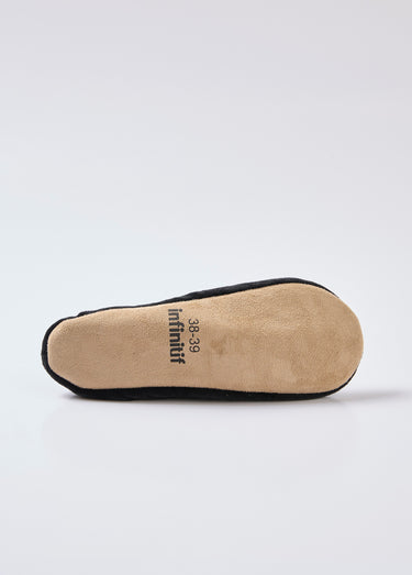 Chaussons ballerines en velours Noir