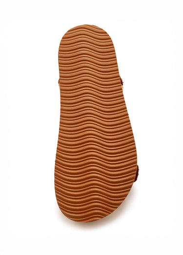 Sandales semelle ergonomique brides avec perles Marron