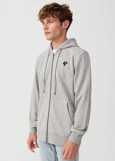 Sweat shirt zippé à capuche, kangourou Gris