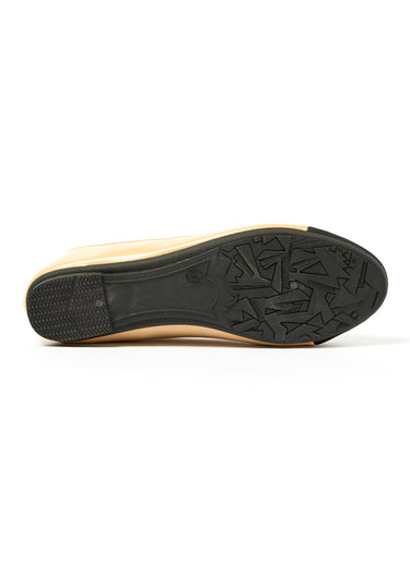 Ballerines bout rapporté et petit nœud Beige
