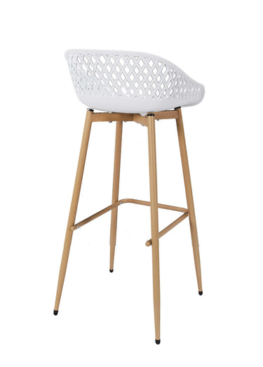 Tabouret de bar avec dossier ajouré Blanc