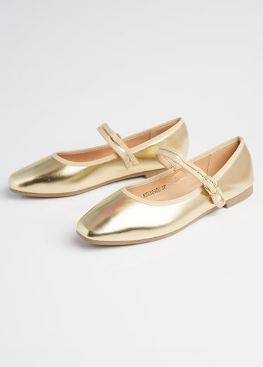 Ballerines style babies avec bout carré Dore