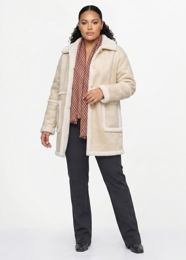 Manteau effet peau lainée femme chaud et élégant Peau Lainée