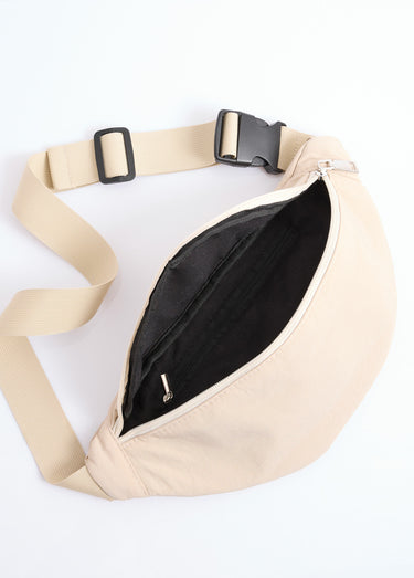 Sac banane en toile style parachute Beige